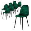 Juego 8 Sillas De Comedor Con Patas De Metal, Verde Oscuro Ml-design