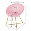 2x Sillas De Comedor Tapizado Aspecto Terciopelo Rosa Ml-design