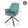 2x Silla De Comedor Tapizado Aspecto Terciopelo Verde Salvia Ml-design