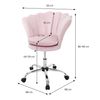 2x Silla Oficina Tapizado Aspecto Terciopelo Rosa Claro Ml-design