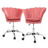 2x Silla Oficina Tapizado Aspecto Terciopelo 360° Rosa Coral Ml-design