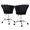 2x Silla Oficina Tapizado Aspecto Terciopelo 360° Negro Ml-design