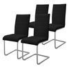 4x Sillas De Comedor Basculante Con Respaldo Alto Negro Ml-design