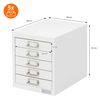 2x Archivadores De Oficina 5 Cajones 28x38x33cm Acero Blanco Ml-design