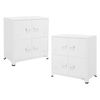 2x Archivadores De Oficina 75x40x80,5 Cm Acero Blanco Ml-design