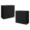 2x Archivadores De Oficina 2 Puertas 90x40x90cm Acero Negro Ml-design