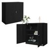 2x Archivadores De Oficina 2 Puertas 90x40x90cm Acero Negro Ml-design