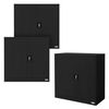 3x Archivadores De Oficina 2 Puertas 90x40x90cm Acero Negro Ml-design