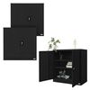 3x Archivadores De Oficina 2 Puertas 90x40x90cm Acero Negro Ml-design