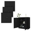 4x Archivadores De Oficina 2 Puertas 90x40x90cm Acero Negro Ml-design