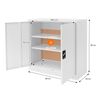 2x Archivadores De Oficina 2 Puertas 90x40x90cm Acero Blanco Ml-design