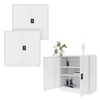 3x Archivadores De Oficina 2 Puertas 90x40x90cm Acero Blanco Ml-design