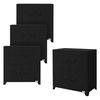 4x Archivadores De Oficina 75x40x80,5 Cm Acero Negro Ml-design