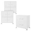 3x Archivadores De Oficina 75x40x80,5 Cm Acero Blanco Ml-design