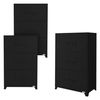 3x Archivadores De Oficina 75x40x120cm Acero Negro Ml-design