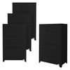 4x Archivadores De Oficina 75x40x120cm Acero Negro Ml-design