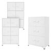 3x Archivadores De Oficina 75x40x120,5cm Acero Blanco Ml-design