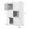 3x Archivadores De Oficina 75x40x120,5cm Acero Blanco Ml-design