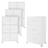 4x Archivadores De Oficina 75x40x120,5cm Acero Blanco Ml-design