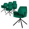 6 Sillas Giratoria Ergonómica Comedor Tapizada Verde Oscuro Ml-design