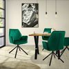 6 Sillas Giratoria Ergonómica Comedor Tapizada Verde Oscuro Ml-design