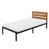 Cama De Estructura Metalica 90x200cm Negra Con Colchón Ml-design