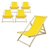 2x Silla De Playa Plegable De Madera Tumbona