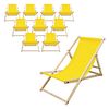 2x Silla De Playa Plegable De Madera Tumbona