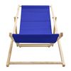 2x Silla De Playa Plegable Madera Tumbona Azul Oscuro