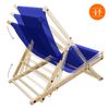 2x Silla De Playa Plegable Madera Tumbona Azul Oscuro