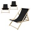 Set 2x Silla De Playa Madera De Pino 3 Posiciones Ecd Germany