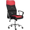 Silla De Oficina Giratoria De Cuero Pu Sillón Con Lumbar Ruedas Rojo