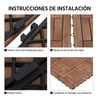 27pcs Baldosas Madera Abeto 30x30x2cm(2.6m²) Para Patio Interiores