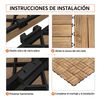 27x Baldosas Para Jardin De Madera Para 2,43㎡ Terrazas 31x31x2,5cm