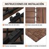 27x Baldosas Para Jardin De Madera Para 2,43㎡ Terrazas 31x31x2,5cm