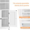 Armario Baño Columna Con Estante Mueble Baño Suelo 50x30x92cm Blanco