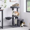 Árbol Rascador Para Gatos Torre Para Gatos Gris Oscuro Con Poste Cesta