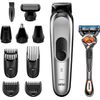 Braun Mgk7220 Recortadora 10 En 1, Máquina Recortadora De Barba, Set De Depilación Corporal Y Cortapelos Para Hombre, Color Gris Plateado