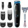 Braun Mgk3242 Recortadora 7 En 1, Máquina Recortadora De Barba, Cortapelos Y Recortadora Facial Para Hombre, Color Negro/azul