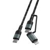 Cable 2en1 Lightning + Usb-c Transferencia Carga 1,5m 4smarts Combocord Cl Negro