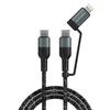 Cable 2en1 Lightning + Usb-c Transferencia Carga 1,5m 4smarts Combocord Cl Negro