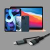 Cable 2en1 Lightning + Usb-c Transferencia Carga 1,5m 4smarts Combocord Cl Negro