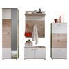 Mueble Zapatero Masie 3 Puertas 1 Cajón Blanco Y Roble Claro