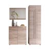 Mueble Recibidor 3 Piezas Roble Claro Con Espejo Aurel 170 170 Cm