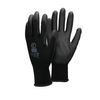 Guantes De Trabajo 24 Pares Con Recubrimiento De Pu Negro Talla Xl