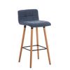 Clp Taburete De Bar Lincoln Tela Azul 49x42x94 Cm