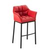 Clp Taburete De Bar Damaso Con Base De 4 Pies Simil Cuero Rojo 48x64x110 Cm