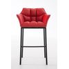 Clp Taburete De Bar Damaso Con Base De 4 Pies Simil Cuero Rojo 48x64x110 Cm