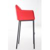 Clp Taburete De Bar Damaso Con Base De 4 Pies Simil Cuero Rojo 48x64x110 Cm