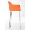 Clp Taburete De Bar Damaso Con Base De 4 Pies Simil Cuero Naranja 48x64x110 Cm